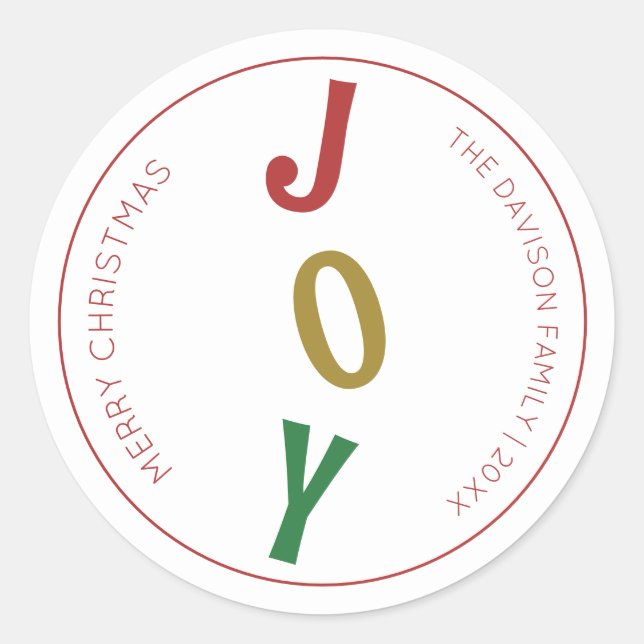 Etiqueta de Sello para sobres y regalo de alegría  (Anverso)