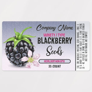 Etiqueta de semilla de fresa negra