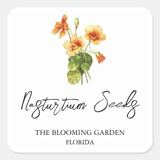 Etiqueta de semillas de nasturcio (Anverso)