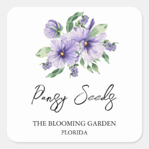 Etiqueta de Semillas de Pansy