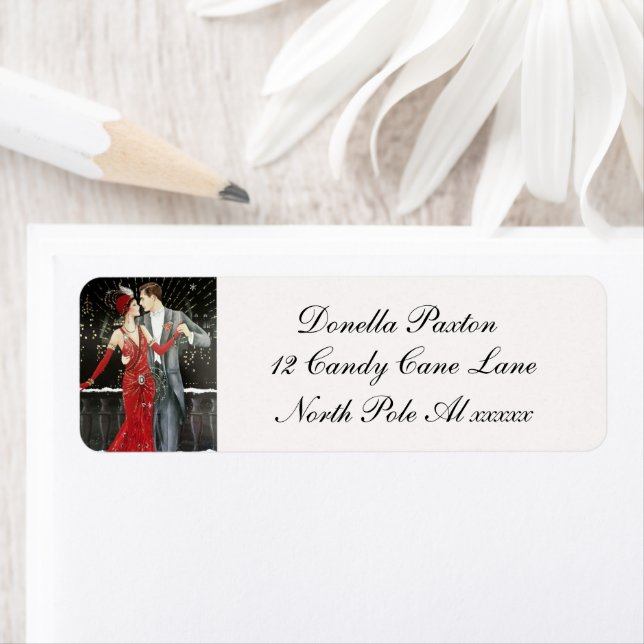 Etiqueta de señoritas retro Art Deco (In situ)