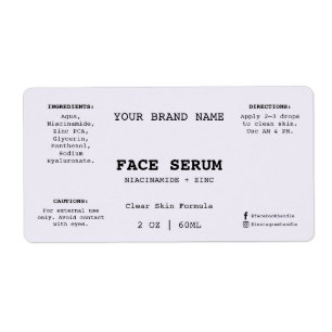 Etiqueta de Sérum Facial Minimal Lavanda 60 ml