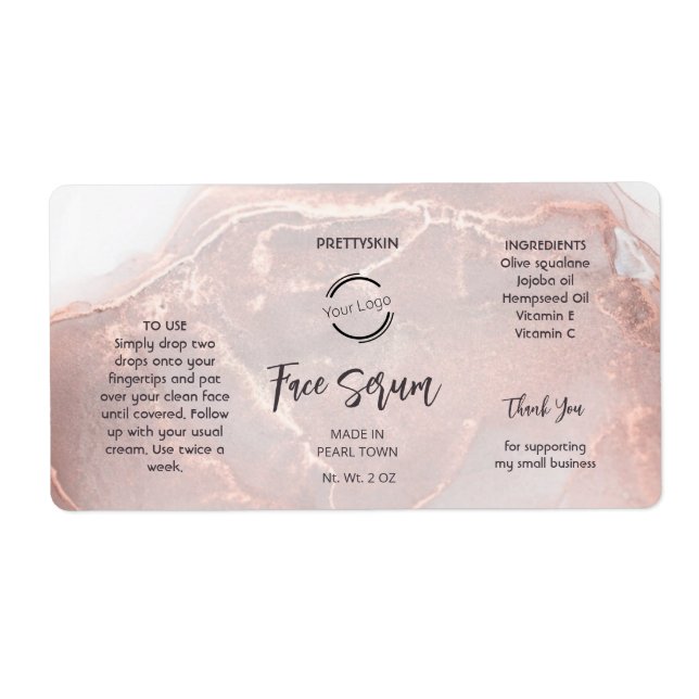 Etiqueta de Sérum Rose Gold (Frente)
