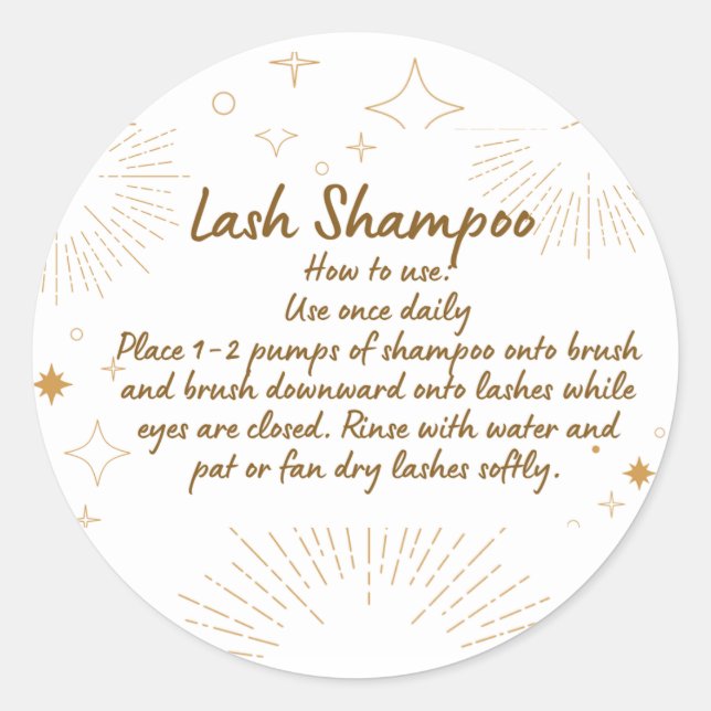 Etiqueta de Shampoo Lash (Anverso)