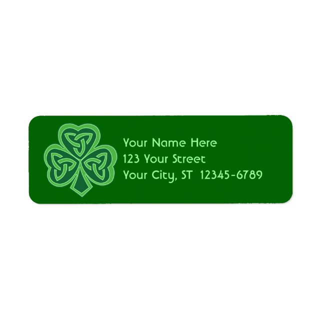 Etiqueta de Shamrock de Knot Celtic (Frente)