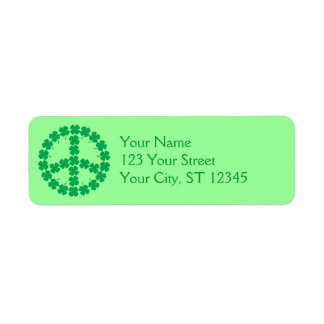 Etiqueta de signo de paz de Shamrock