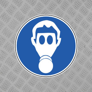 Etiqueta de símbolo de peligro de protección respi