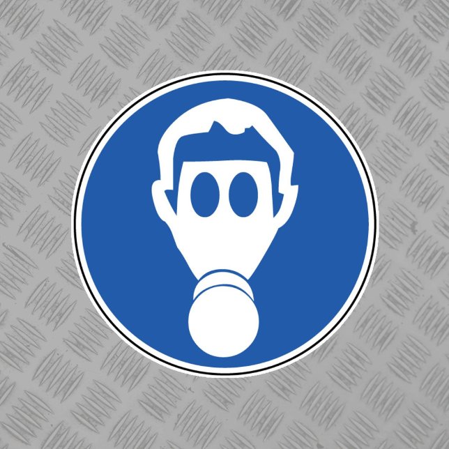 Etiqueta de símbolo de peligro de protección respi (Subido por el creador)