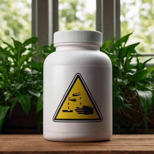 Etiqueta de símbolo de peligro material corrosivo (Subido por el creador)