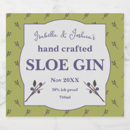 Etiqueta de Sloe Gin casera