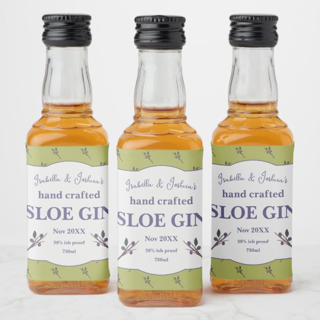 Etiqueta de Sloe Gin casera (Botellas)