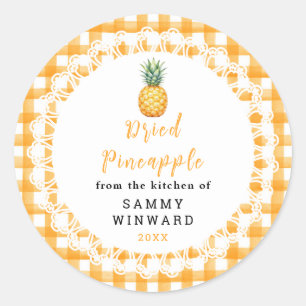 Etiqueta de Snack de Piña Seca Casera