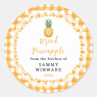 Etiqueta de Snack de Piña Seca Casera