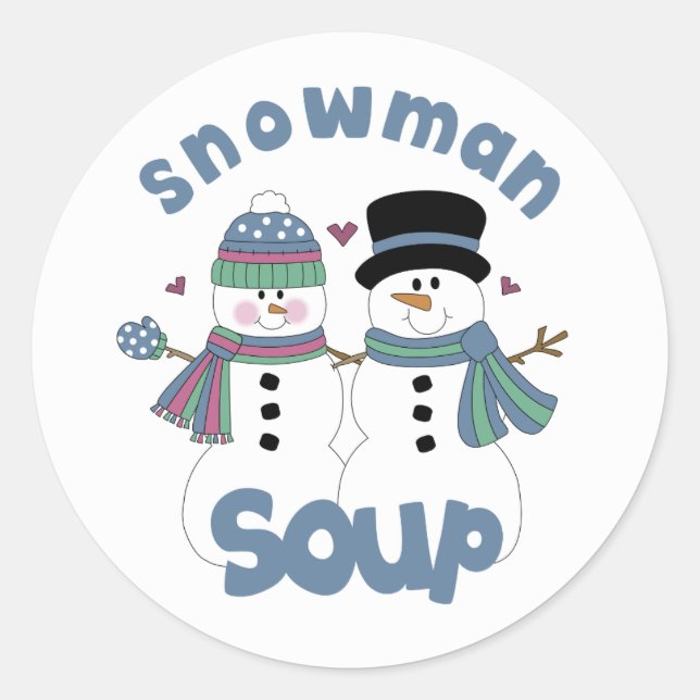 Etiqueta de sopa de Snowman (Anverso)