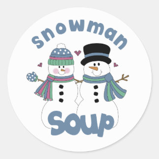 Etiqueta de sopa de Snowman