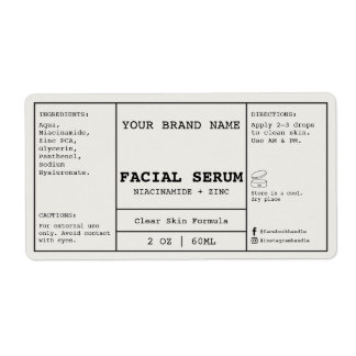 Etiqueta de suero facial de piedra ligera 2 oz.
