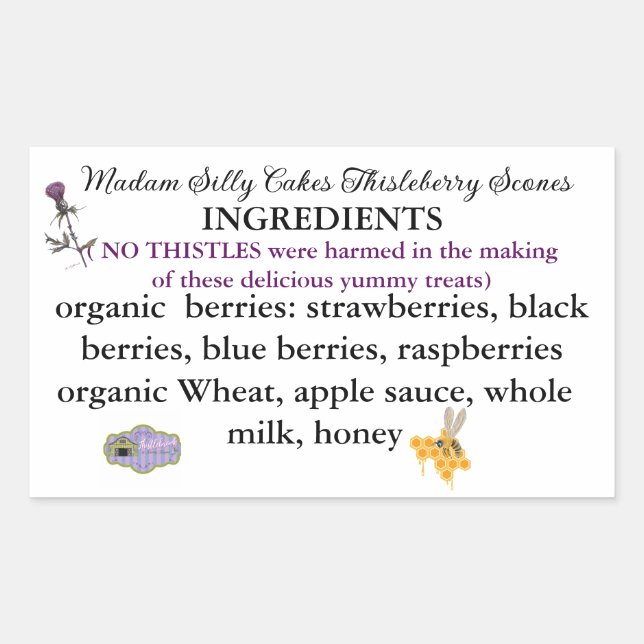 ETIQUETA DE SUS INGREDIENTES PARA SU PERSONALIZAR  (Anverso)
