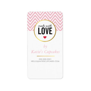 ETIQUETA DE TAG hecha con chevron rosa amoroso