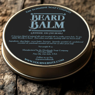 Etiqueta de Tapa de Tarro de Bálsamo de Barba Negr