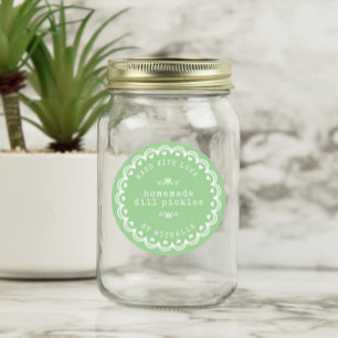 Etiqueta de tarro con pegatina de conservas verde