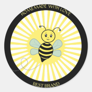 Etiqueta de tarro de abeja melífera feliz linda & 