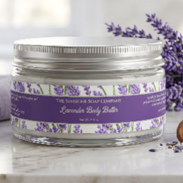 Etiqueta de tarro de cosméticos de flores de lavan