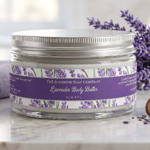 Etiqueta de tarro de cosméticos de flores de lavan