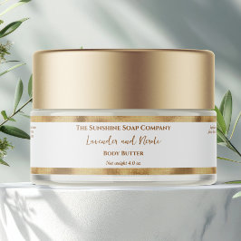Etiqueta de Tarro de Cosméticos de Lujo de Hoja de
