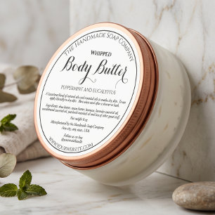 Etiqueta de tarro de cosméticos de manteca corpora