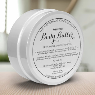Etiqueta de tarro de cosméticos de manteca corpora