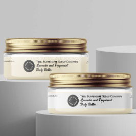 Etiqueta de tarro de cosméticos impermeable blanco