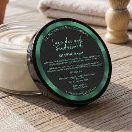 Etiqueta de tarro de cosméticos negro y verde con