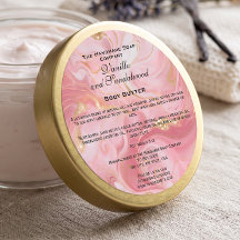 Etiqueta de tarro de cosméticos rosa jaspeado y do