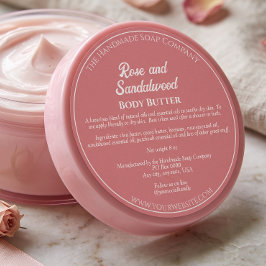 Etiqueta de tarro de cosméticos rosa polvoriento c