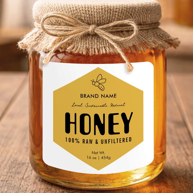 Etiqueta de tarro de diseño de colmena de abeja de (Subido por el creador)