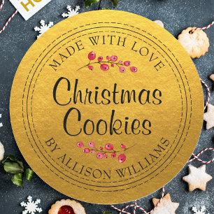 Etiqueta de Tarro de Galletas Caseras de Navidad d