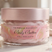 Etiqueta de tarro de manteca corporal de cosmético
