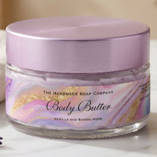 Etiqueta de tarro de manteca corporal de cosmético