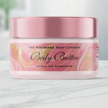 Etiqueta de tarro de manteca corporal de cosmético