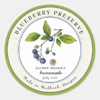 Etiqueta de tarro de mermelada de arándanos azul v