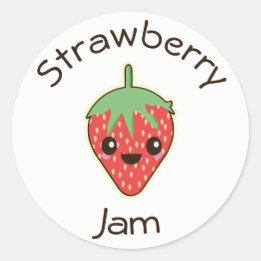 Etiqueta de Tarro de Mermelada de Fresa Kawaii Ado