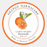 Etiqueta de tarro de mermelada de naranja vintage 