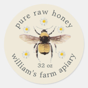 Etiqueta de Tarro de Miel Colmena de Abejas Antigu