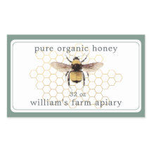 Etiqueta de Tarro de Miel Colmena de Abejas Dusty