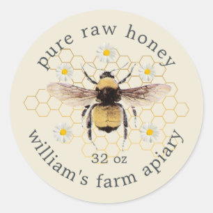Etiqueta de Tarro de Miel Colmena de Abejas Mieler