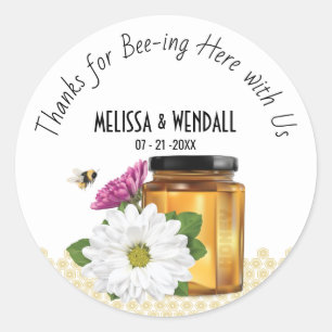 Etiqueta de tarro de miel de abeja melífera
