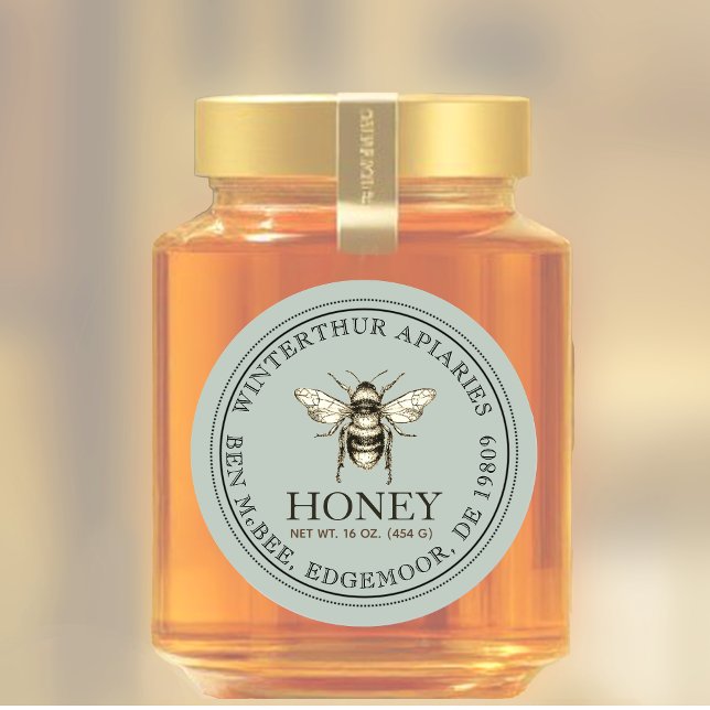 Etiqueta de Tarro de Miel Editable con Abeja Aquí  (Subido por el creador)