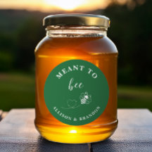Etiqueta de Tarro Green Meant to Bee, Miel para Re