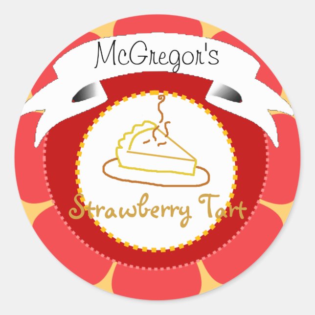 Etiqueta de tarta de fresa roja (Anverso)