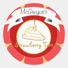 Etiqueta de tarta de fresa roja